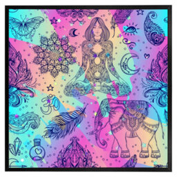"Andrew Lee Colourful Rainbow (Picutre Frame) / 24X24"" / Oak" - thumbnail 8