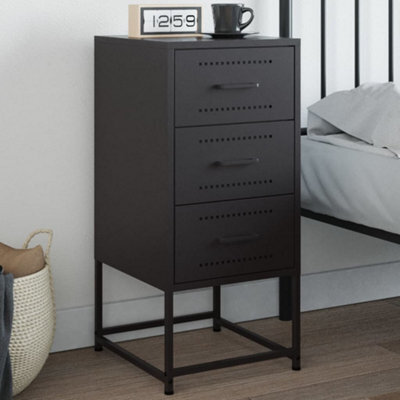 Berkfield Bedside Cabinet Black 36X39X78 Cm Steel - image 1