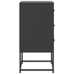 Berkfield Bedside Cabinet Black 36X39X78 Cm Steel - thumbnail 7