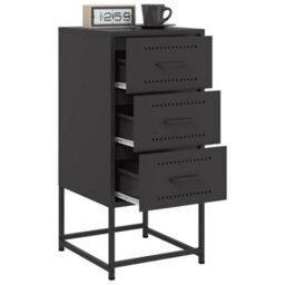 Berkfield Bedside Cabinet Black 36X39X78 Cm Steel - thumbnail 5