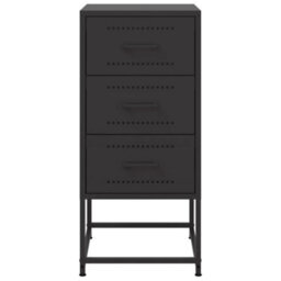 Berkfield Bedside Cabinet Black 36X39X78 Cm Steel - thumbnail 6