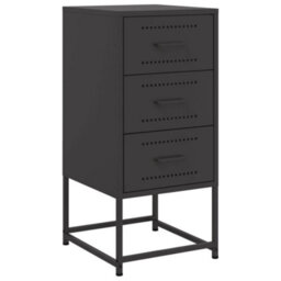 Berkfield Bedside Cabinet Black 36X39X78 Cm Steel - thumbnail 2