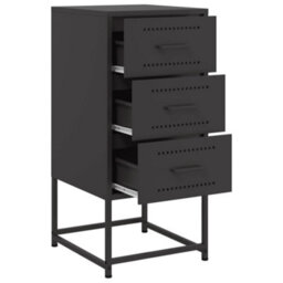Berkfield Bedside Cabinet Black 36X39X78 Cm Steel - thumbnail 9
