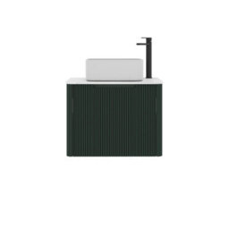 Royal Bathrooms Avenza 600mm Deep Moss Green Wall Hung Bathroom Countertop Vanity Unit 1 Drawer With Elena Basin - thumbnail 6