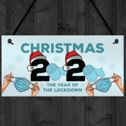 Red Ocean Lockdown Christmas Gift Hanging Plaque Funny Christmas Decoration Keepsake - thumbnail 4
