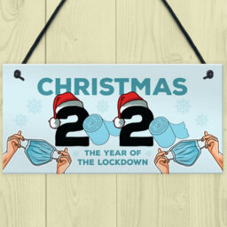 Red Ocean Lockdown Christmas Gift Hanging Plaque Funny Christmas Decoration Keepsake - thumbnail 2