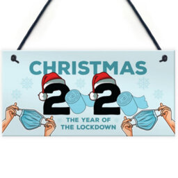Red Ocean Lockdown Christmas Gift Hanging Plaque Funny Christmas Decoration Keepsake - thumbnail 1