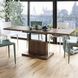 Heze Furniture Astrid 70 - 2 In 1 Extending Coffee / Dining Table - Brown Oak - thumbnail 3
