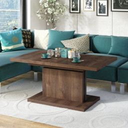 Heze Furniture Astrid 70 - 2 In 1 Extending Coffee / Dining Table - Brown Oak - thumbnail 4