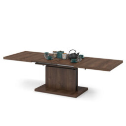 Heze Furniture Astrid 70 - 2 In 1 Extending Coffee / Dining Table - Brown Oak - thumbnail 8