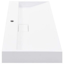 Berkfield Chic Wash Basin 100X46X11 Cm Mineral Cast/marble Cast White - thumbnail 5