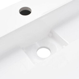 Berkfield Chic Wash Basin 100X46X11 Cm Mineral Cast/marble Cast White - thumbnail 7