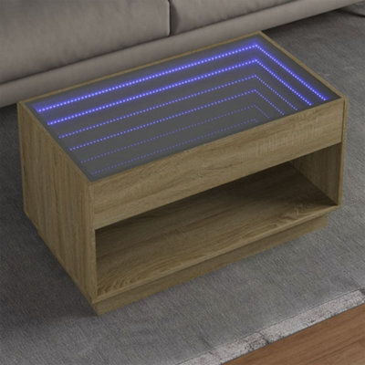 Berkfield Coffee Table With Infinity Led Sonoma Oak 90X50X50 Cm - image 1