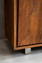 Orsina Acacia Two Door Sideboard, Solid Acacia Wood Cabinet With 3 Drawer And 2 Door Storage, Sleek Metal Legs - thumbnail 3