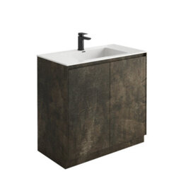 Plum&clay Rigel Metallic Brown Floor Standing Bathroom Vanity Unit With White Basin (W)900mm (H)850mm - thumbnail 1