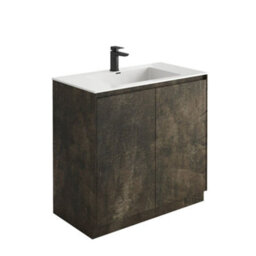 Plum&clay Rigel Metallic Brown Floor Standing Bathroom Vanity Unit With White Basin (W)900mm (H)850mm - thumbnail 2
