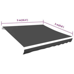 Berkfield Awning Top Sunshade Canvas Anthracite 500X300 Cm - thumbnail 5