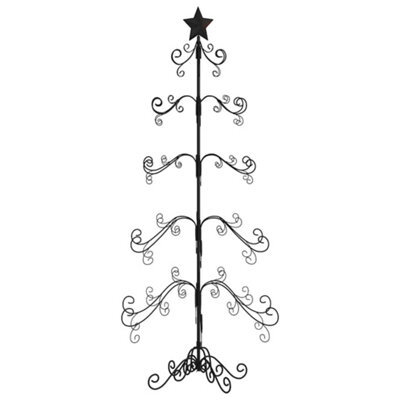 Berkfield Modern Metal Christmas Tree For Decoration Black 150 Cm