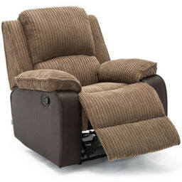 More4Homes Postana Jumbo Cord Fabric Manual Recliner Armchair Lounge Home Reclining Chair (Brown) - thumbnail 4