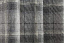 Sundour Carnoustie Grey Checked Eyelet Blackout Curtains - thumbnail 2