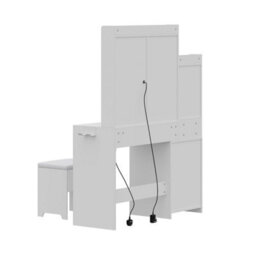 Living And Home Dressing Table And Stool Set With Led Mirror And Built-In Electrical Outlet - thumbnail 4