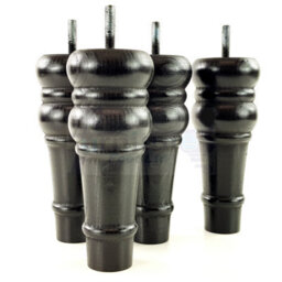 L&F 4 Replacement Furniture Feet Black Turned Wooden Legs 165mm High Settee Chairs Sofas Footstools M10 (10mm) Tsp2071 - thumbnail 3