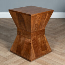 Elm Home And Products Elm Home And Garden Side End Lamp Table Dark Oak Finish Solid Mango Wood Fully Assembled 50Cm High X 35Cm Wide X 35Cm Deep