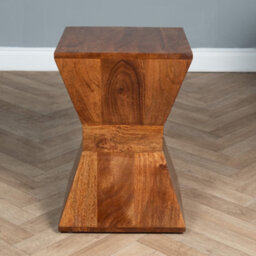 Elm Home And Products Elm Home And Garden Side End Lamp Table Dark Oak Finish Solid Mango Wood Fully Assembled 50Cm High X 35Cm Wide X 35Cm Deep - thumbnail 2