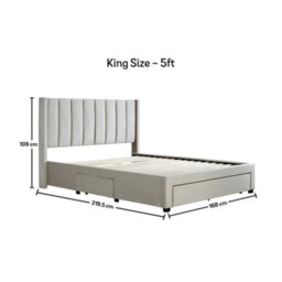 Elegance Champagne Upholstered - King Size Drawer Bed Frame Only - thumbnail 9