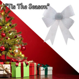 Tinsel Bow Christmas Decoration X 1 37Cm X 49Cm X 13Cm White - thumbnail 6