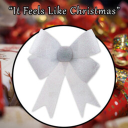 Tinsel Bow Christmas Decoration X 1 37Cm X 49Cm X 13Cm White - thumbnail 7