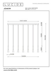 Lucide Joakim 1300 Led Bar Ceiling Pendant Light Coffee - thumbnail 8