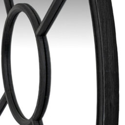 Hill Interiors Black Wood Round Window Mirror - Glass - L2 X W100 X H100 Cm - Black - thumbnail 2