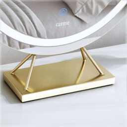 CARME Home Romy Mocha Bouclé Dressing Table With Evie Led Mirror & Hattie Bouclé Stool - thumbnail 4