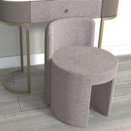 CARME Home Romy Mocha Bouclé Dressing Table With Evie Led Mirror & Hattie Bouclé Stool - thumbnail 7