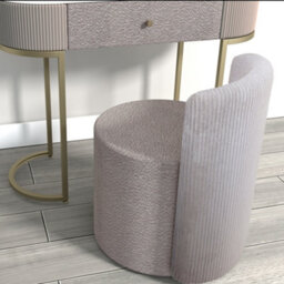 CARME Home Romy Mocha Bouclé Dressing Table With Evie Led Mirror & Hattie Bouclé Stool - thumbnail 6