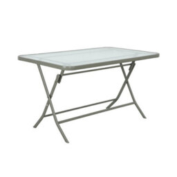 Sweeek - Folding Garden Table Steel + 4 Textilene Seats Khaki - Ancona - thumbnail 7