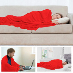 Alivio Faux Fur Mink Throw Luxury Super Soft Plain Bed Sofa Settee Throw Blanket- Large - Red - thumbnail 2