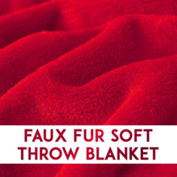 Alivio Faux Fur Mink Throw Luxury Super Soft Plain Bed Sofa Settee Throw Blanket- Large - Red - thumbnail 4