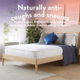 Slumberdown Wool Mattress Topper King 100% British Wool, Temperature Regulating, 120X200Cm Luxury Cotton Cover - thumbnail 4