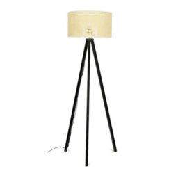 Valuelights Barbro Black Tripod Floor Lamp With Wicker Shade - thumbnail 1
