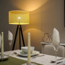Valuelights Barbro Black Tripod Floor Lamp With Wicker Shade - thumbnail 2