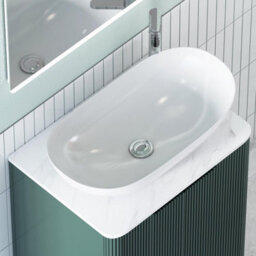 Royal Bathrooms Avenza 700mm Deep Moss Green Floor Standing Bathroom Vanity Unit 2 Door With Cesar Basin - thumbnail 7