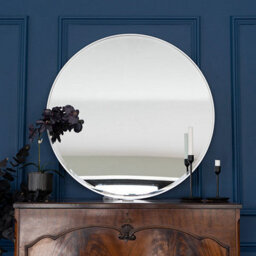 Madison & Mayfair 80Cm Round Wall Mirror With A Silver Frame