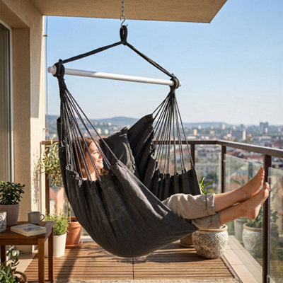 Mountview Hammock Chair Hanging Rope Swing Seat Indoor Outdoor With Cushions - image 1