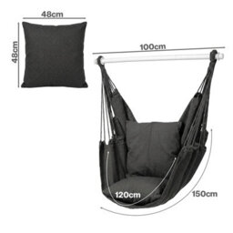 Mountview Hammock Chair Hanging Rope Swing Seat Indoor Outdoor With Cushions - thumbnail 2