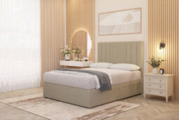 Somnior Beds Somnior Alexas Divan Bed Set With Midnight Pocket Sprung Mattress And Headboard Beige Linen - thumbnail 4