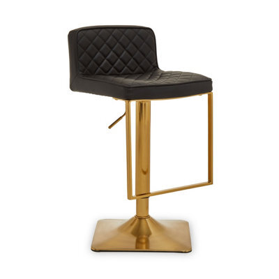 Orsina Baina Black And Gold Bar Stool With Square Base - image 1