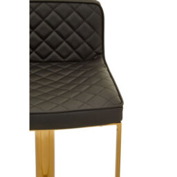 Orsina Baina Black And Gold Bar Stool With Square Base - thumbnail 8