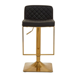 Orsina Baina Black And Gold Bar Stool With Square Base - thumbnail 2